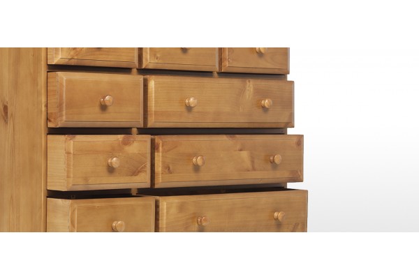 Essentials Pine 9 Drawer Chest Of Drawers Quercus Living