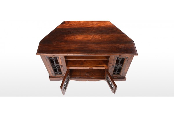 Jali Sheesham Corner TV Cabinet Quercus Living