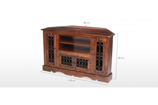 Jali sheesham sales corner tv unit