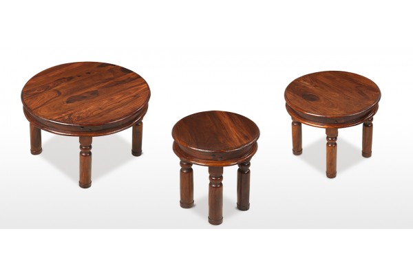 Jali Sheesham 40 Cm Round Thakat Coffee Table Quercus Living