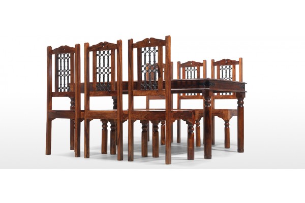 Jali sheesham dining table cheap & 6 chairs