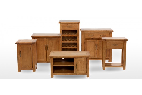 Bevel oak store sideboard