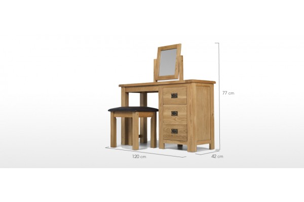 Rustic Oak Dressing Table Set Quercus Living Rustic Oak Dressing Table Set Quercus