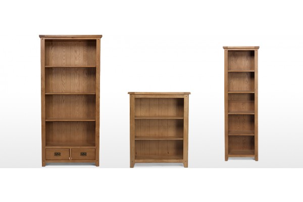 Rustic Oak Low Bookcase Quercus Living