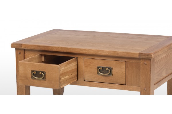 Rustic Oak Small 2 Drawer Coffee Table Quercus Living