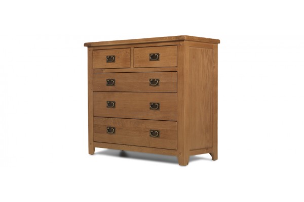 Rustic Oak 2 Over 3 Chest Of Drawers Quercus Living