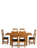 Barham Oak 132-198 cm Extending Dining Table and 6 Chairs
