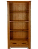 Barham Oak Large Bookcase with Drawers