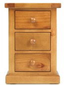 Devon Pine 3 Drawer Bedside Cabinet