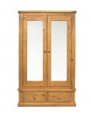 Devon Pine Double Wardrobe with Mirrors