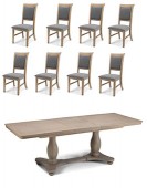 Kilmar Oak Living & Dining Pedestal Ext Dining Table 180/230cm and 8 Chairs