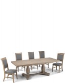 Kilmar Oak Living & Dining Pedestal Ext Dining Table 180/230cm and 6 Chairs