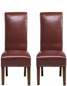 Cube Bonded Leather Dining Chairs Red - Pair