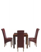 Cube Sheesham 90 cm Dining Table and 4 Chairs