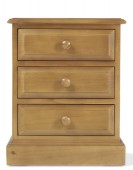 Essentials Pine 3 Drawer Bedside Cabinet