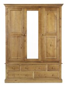 Essentials Pine Triple Wardrobe with Drawers