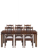 Jali Sheesham 160 cm Chunky Dining Table and 6 Chairs 