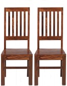 Sheesham High Back Slat Dining Chairs - Pair