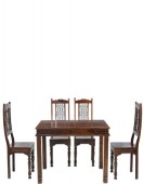 Jali Sheesham 120 cm Chunky Dining Table and 4 Chairs 