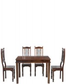 Jali Sheesham 140 cm Chunky Dining Table and 4 Chairs 