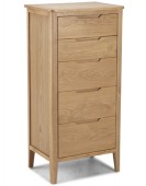 Kutaz Oak 5 Drawer Tall Chest