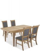 Kilmar Natural Oak Living & Dining Ext Dining Table with 4 Chairs