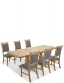 Kilmar Natural Oak Living & Dining Pedestal Ext Dining Table 180/230cm and 6 Chairs