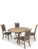 Kilmar Natural Oak Living & Dining Circular Extended Dining Table and 4 Chairs
