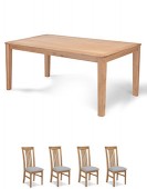 Eklund Oak 150cm Dining table and 4 Chairs