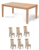 Eklund Oak 150cm Dining table and 6 Chairs