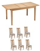 Eklund Oak Extended Dining table and 6 Chairs