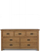 Rustic Oak 7 Drawer Wide Chest of Drawers