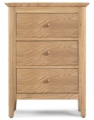 Hayman Oak 3 Drawer Bedside Cabinet