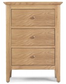 Hayman Oak 3 Drawer Bedside Cabinet