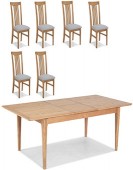 Hayman Oak 120/160cm Extended Dining Table and 6 Chairs