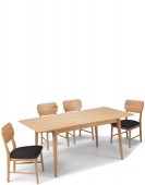 Skiena Oak Extended Dining Table With 4 Chairs
