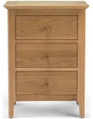Kassay Oak 3 Drawer Bedside Cabinet