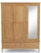 Kassay Oak Triple Wardrobe with Mirror