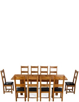 Barham Oak 180-250 cm Extending Dining Table and 10 Chairs