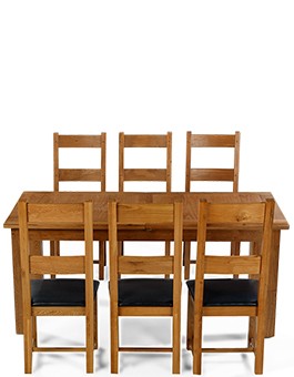 Barham Oak 180-250 cm Extending Dining Table and 6 Chairs