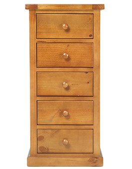 Devon Pine 5 Drawer Tall Chest of Drawers