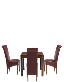 Cube Sheesham 90 cm Dining Table and 4 Chairs