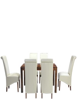 Cube Sheesham 140 cm Dining Table and 6 Chairs