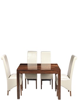 Cube Sheesham 140 cm Dining Table and 4 Chairs