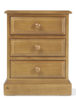 Essentials Pine 3 Drawer Bedside Cabinet