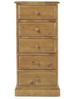 Essentials Pine 5 Drawer Tall Chest of Drawers