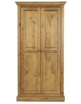 Essentials Pine Full Hanging Double Wardrobe