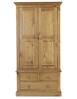 Essentials Pine Gents Double Wardrobe