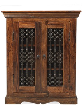 Jali Sheesham Ironwork Cabinet