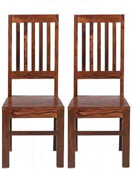 Sheesham High Back Slat Dining Chairs - Pair